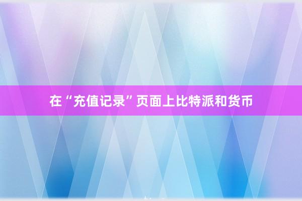 在“充值记录”页面上比特派和货币