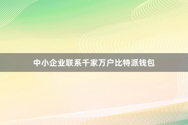 中小企业联系千家万户比特派钱包