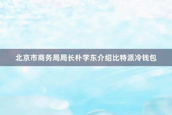 北京市商务局局长朴学东介绍比特派冷钱包