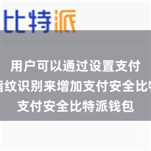 用户可以通过设置支付密码或指纹识别来增加支付安全比特派钱包